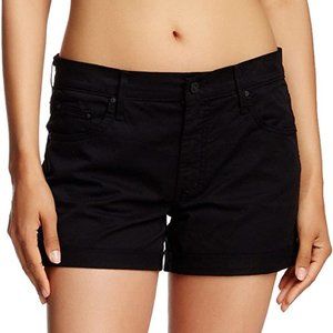Mother The Dropout Solid Black Cuffed High Rise Shorts Size 26